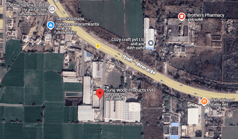 SurajWood Bahadurgarh Factory Location on Google Maps