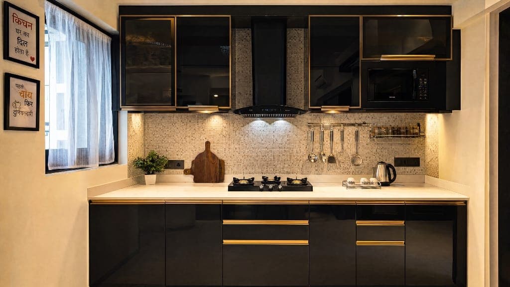 L-Shape Kitchen Design Ideas for 2BHK and 3BHK Indian Apartments
