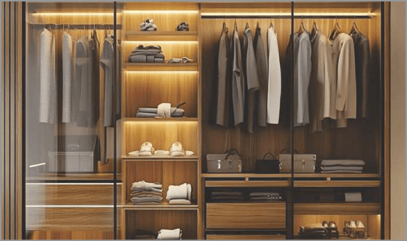 Velaro Luxury Glass Wardrobe Partition