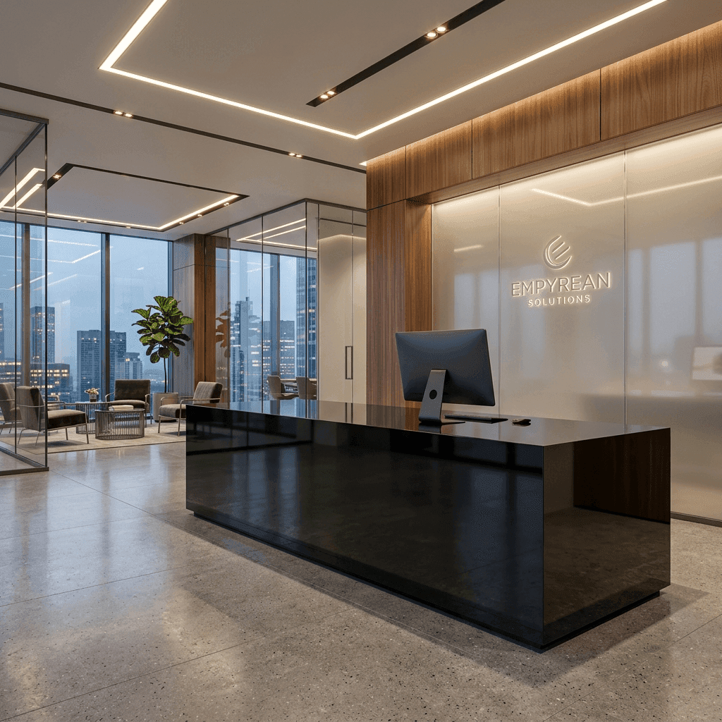 Acrylic Panels for Commercial Offices: Reception Desks, Conference & Wall Cladding - SurajWood Luxury Architectural Finishes